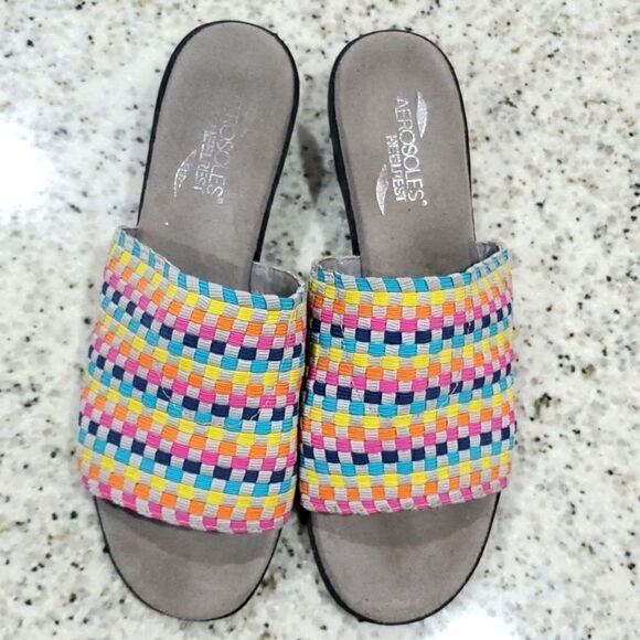 Aerosoles Cake Badder multicolored slide sandals size 9 - Picture 6 of 8
